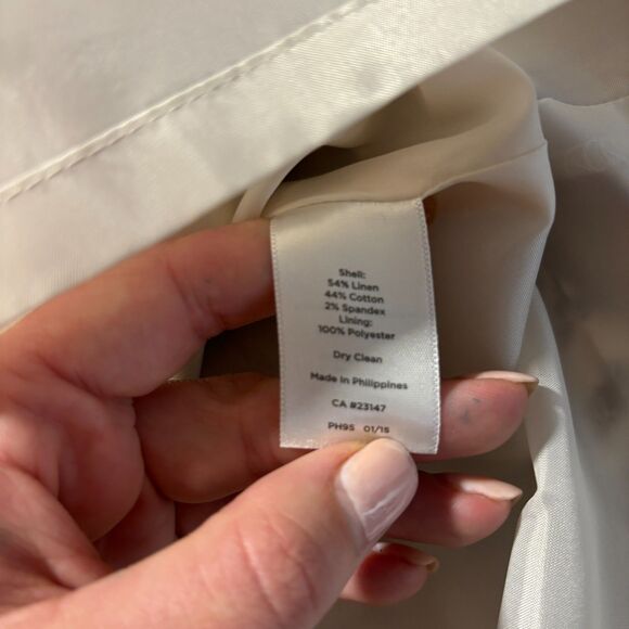 Talbots Womens Linen Blend Pleated Floral Print Skirt White Brown Print Size 6 - Picture 6 of 6